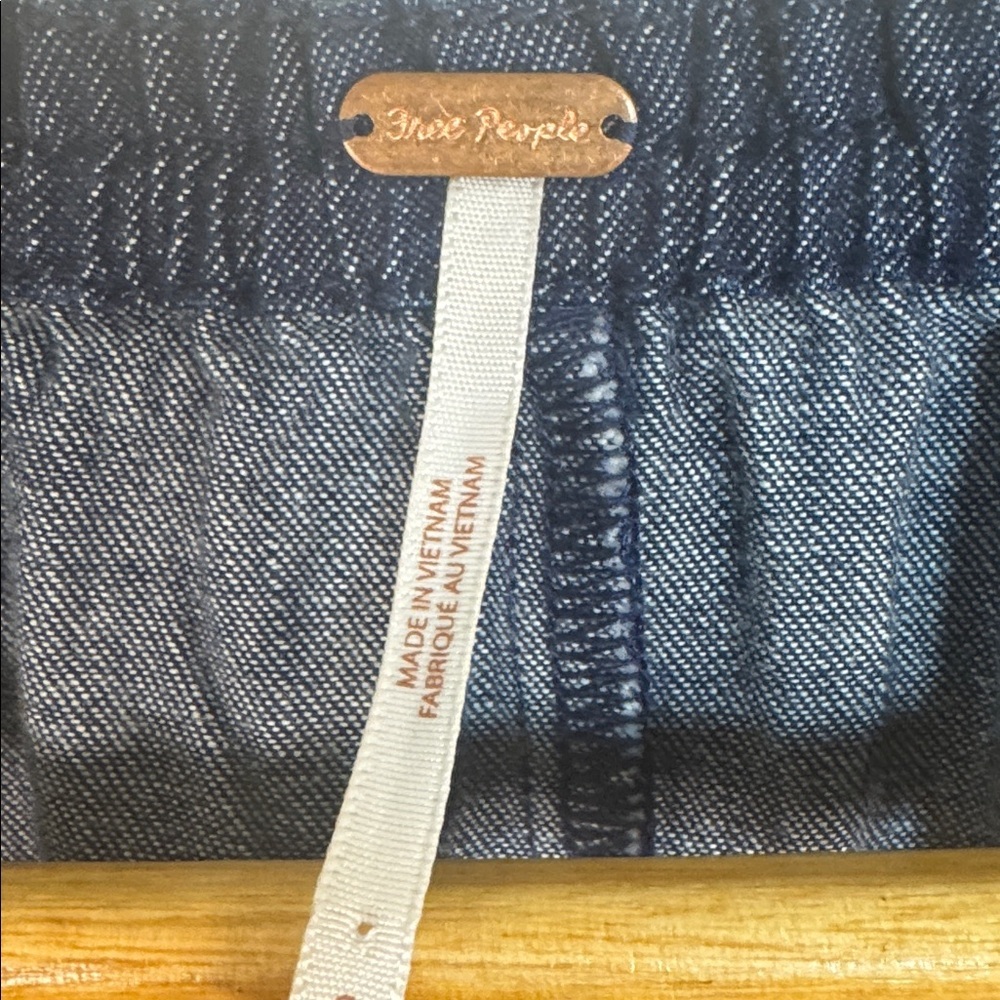 Free People Portia Denim Mini Dress In Indigo Dark Rinse size Small Petite - Picture 6 of 8